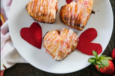 Valentines Day Breakfast Recipe: Heart Shaped Strawberry Pop-Tarts by Everyday Gourmet with Blakely