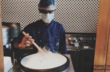 Chef making French  dessert  crape  cafeteria & co