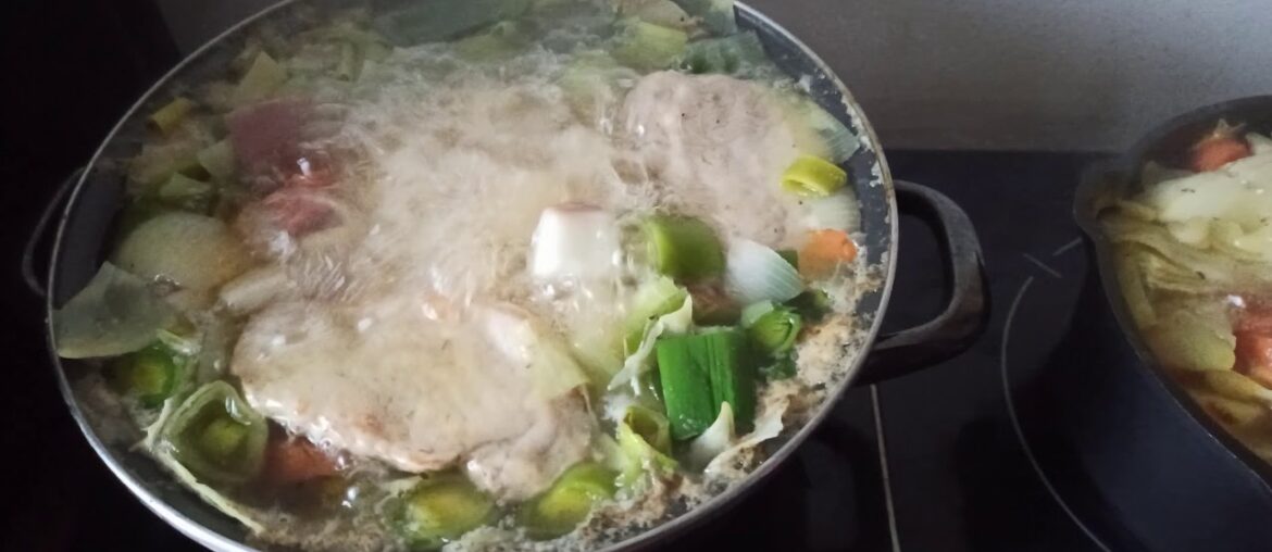 ASMR Cuisson pot-au-feu (French recipe with vegetables - winter soup)