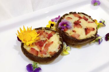 Stuffed Portobello Mushroom with Cheddar Cheese & Bacon | Fantastic Fine Dining Ideas At Home