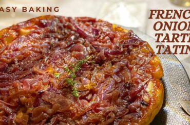 French Onion Tarte Tatin with Cheese - Easy Recipes for Entertaining (Vegetarian)