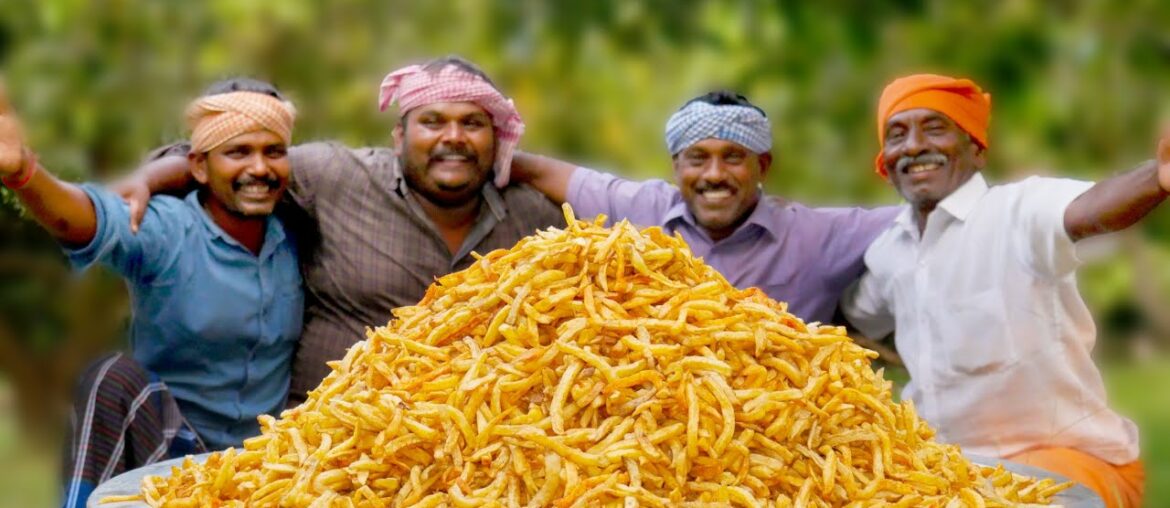 FRENCH FRIES RECIPE | CRISPY FRENCH FRIES RECIPE BY GRANDPA | FRIES COOKING IN VILLAGE