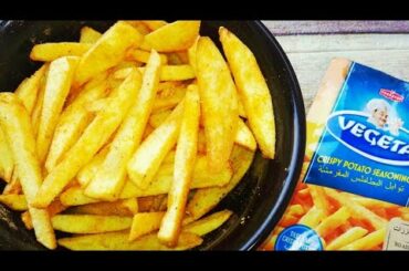 Crispy Potatoes French Fries. Seasoned with Vegeta Spice