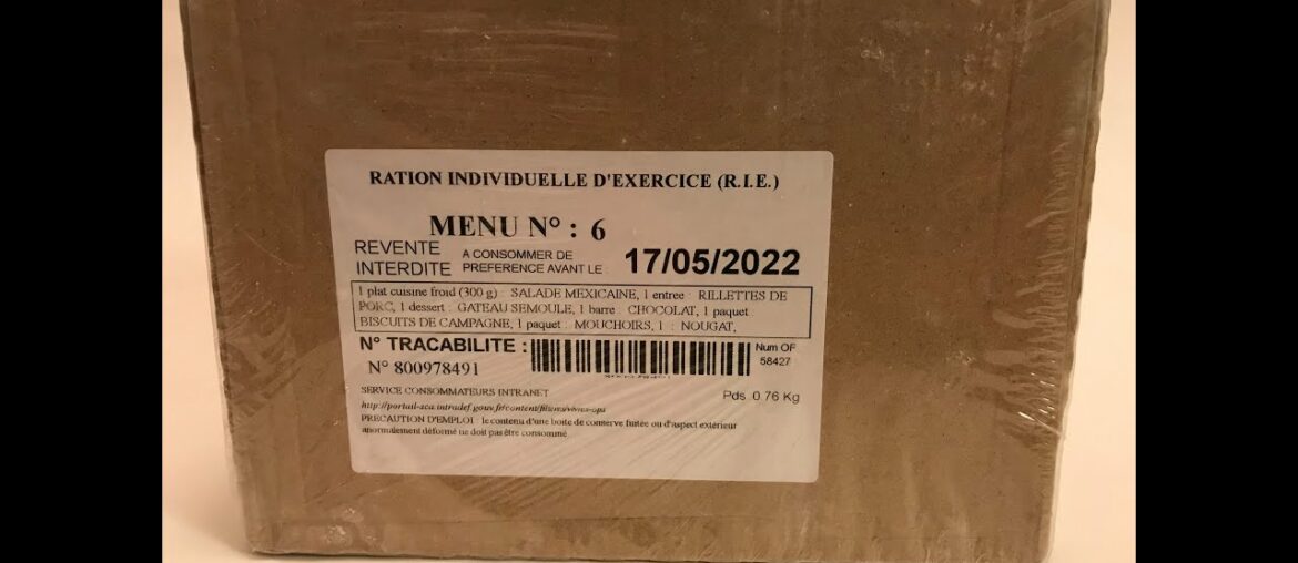 MRE Review: French R.I.E.  (Exercise Ration) menu 6