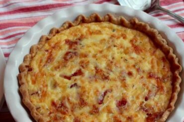 Quiche Lorraine Mother's Day Recipe - Creamy Bacon Leek Cheese Quiche