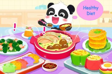 Baby Panda's Magic Kitchen | Make Gourmet | Have a Balanced Diet | Babybus Game Video
