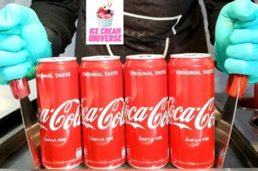 EP 162 ASMR Coca Cola Ice Cream Roll  how to make ice cream with real Coca Cola Coke   recipe and tu