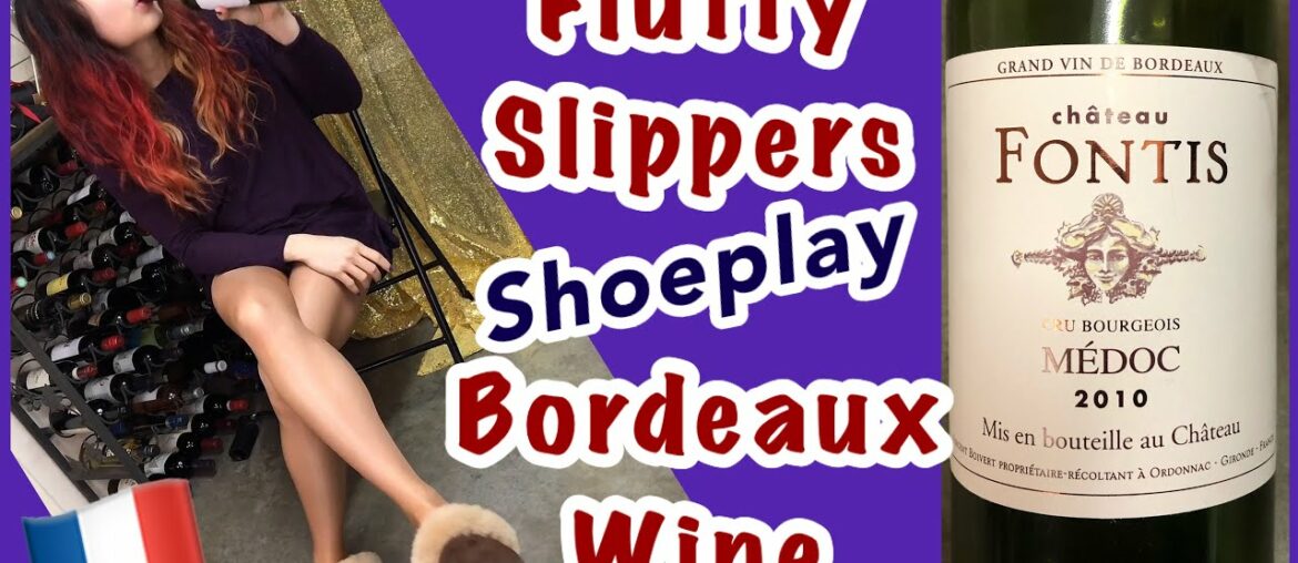 Alpaca Fluffy Slippers Wine Tasting – Bordeaux Medoc Red, Shoeplay Dangling in Nylons Hosiery Alpaca Fluffy Slippers Wine Tasting - Bordeaux Medoc Red, Shoeplay Dangling in Nylons Hosiery
