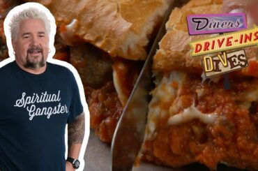 Guy Fieri Eats an Italian Meatball Sub | Diners, Drive-Ins and Dives | Food Network