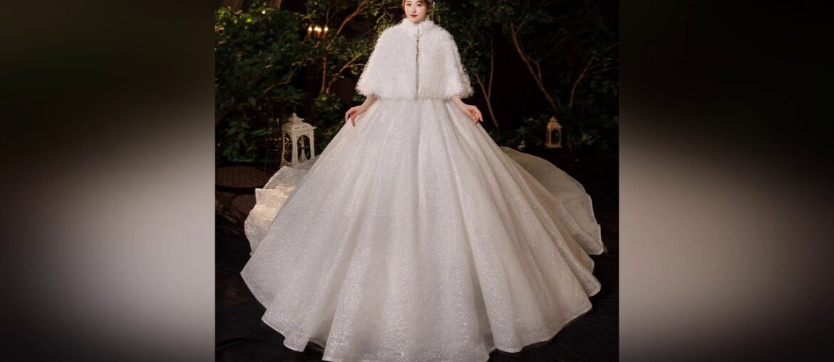 Review FRENCH CHAMPAGNE WEDDING DRESS 2020 NEW BRIDAL GOWNS WINTER  MARIAGE WITH TCOURT TRAIN SHORT