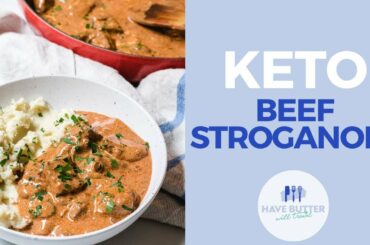 Keto Beef Stroganoff - delicious low carb winter warmer beef dish!