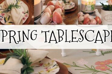 Spring Tablescape | Simple & Quick //  Rustic Farmhouse French Country Table Setting for Spring