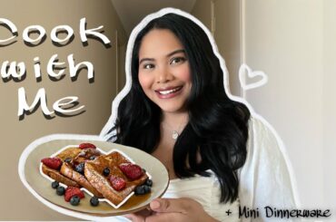 Cook Breakfast with Me | How to Make French Toast | Mini Dinnerware Haul