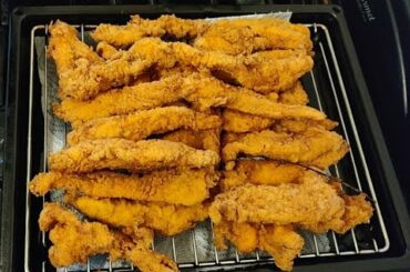 French fried chicken breast strips