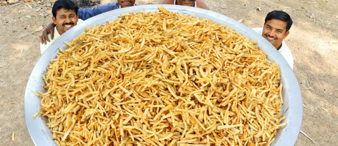 POTATO FRENCH FRY and chicken curry recipe for tribal village people | villfood Kitchen