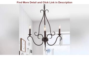 Review Product LALUZ Rustic Farmhouse Chandelier, Bronze French Country Chandeliers, Industrial Iro