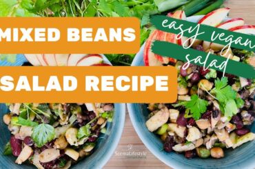 Bean Salad (Mixed Beans Salad Recipe) Homemade Bean Salad With French Dressing