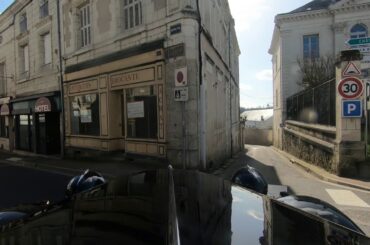 Driving a Classic Car through a small French Town