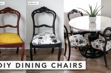 Antique Chair Makeover DIY: How to Reupholster Dining Chairs | by Erin Elizabeth