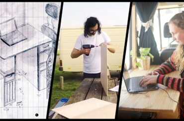 DIY VAN BUILD - wooden HOME OFFICE (at French countryside)