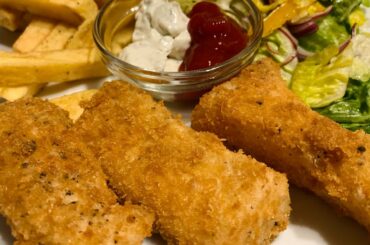 How To Cook FISH and CHIPS with SALAD at Home Without Fryer