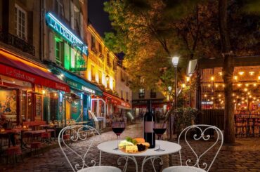 Paris Night Bistro City Ambience (with music)