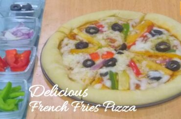 French Fries Pizza Recipe/Easy Pizza Recipe/No Oven Pizza Recipe
