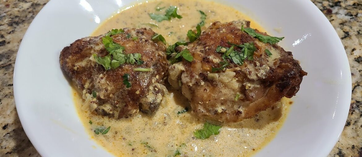 Chicken ! Creamy French mustard chicken !super easy Recipe! How to make French mustard chicken !