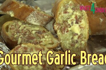 Gourmet Garlic Bread - Crispy, Crusty Garlic Bread with Pancetta & Blue Cheese!!!