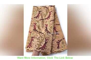 New 5 yards Wine Gold Handcut Velvet Lace African French Tulle fabric with many Sequins soft shinin