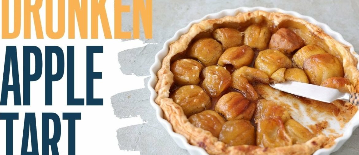 Rhum vanilla and cinnamon caramelised apple tart  (with puff pastry)