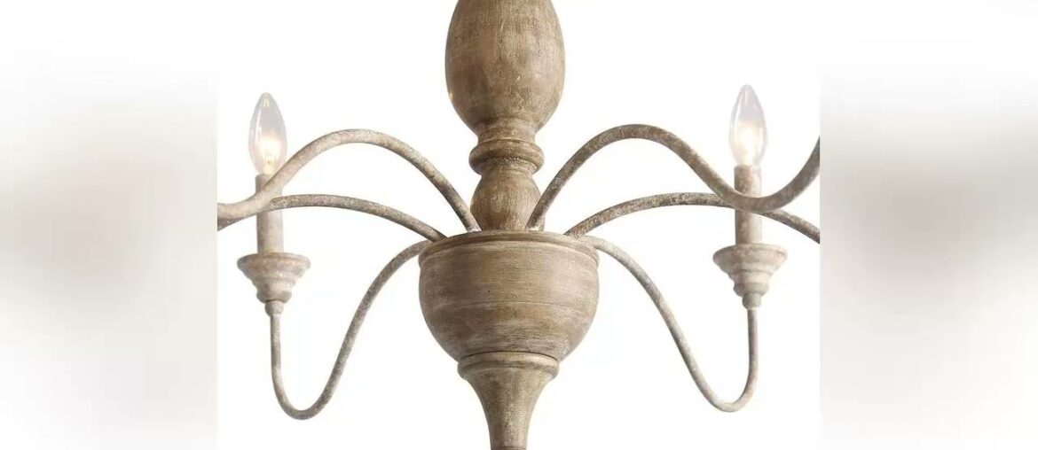 Unboxing LNC French Country Chandeliers Wood 6 Lights Rust Arms for Dining, Bedroom, Living Room an Unboxing LNC French Country Chandeliers Wood 6 Lights Rust Arms for Dining, Bedroom, Living Room an