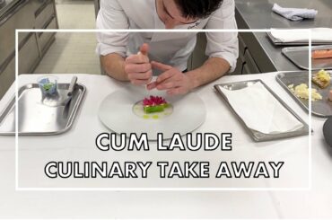 Chef Marius Bosmans prepares a full culinary Take Away menu at restaurant Cum Laude in Belgium