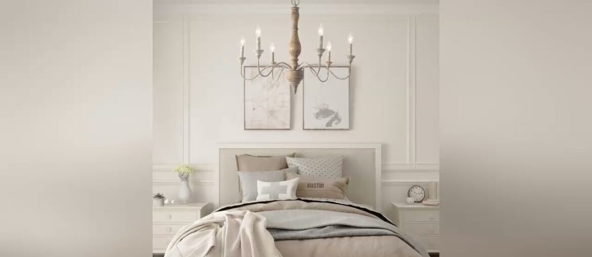 Top 10 LNC French Country Chandeliers Wood 6 Lights Rust Arms for Dining, Bedroom, Living Room and