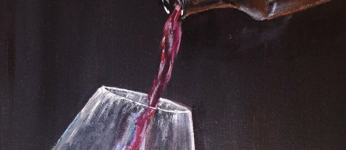 One Glass of Wine |oil painting for beginners