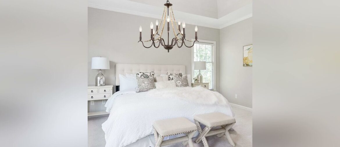 Best Deal LALUZ White French Country Chandeliers for Living Room, 9-Light Wood Beads Kitchen Island Best Deal LALUZ White French Country Chandeliers for Living Room, 9-Light Wood Beads Kitchen Island
