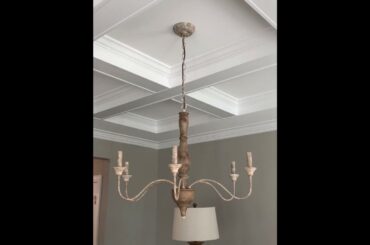 LNC French Country Chandeliers Wood 6 Lights Rust Arms for Dining, Bedroom, Living Room and Bat...