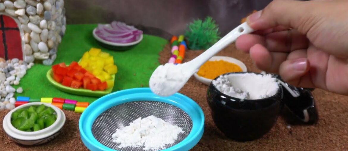 How to Miniature Cooking French style Chicken Crepe  Mini Cake Recipe  The Tiny Food 14