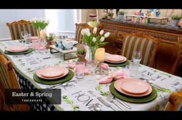Spring & Easter Tablescape Tour | Dining Room Home Decor | Target, Home Goods, Michaels, and Amazon
