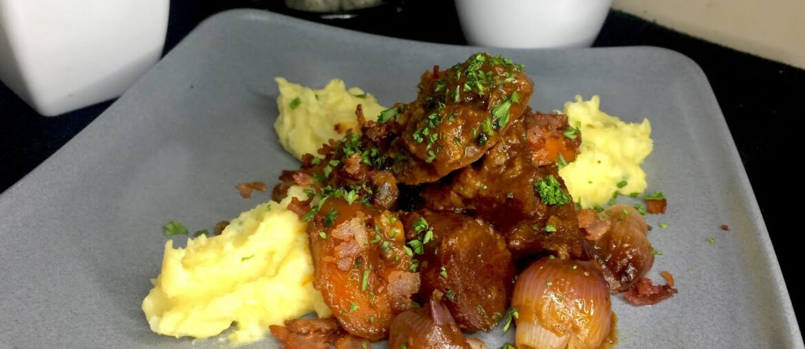 BEEF BOURGUIGNON | BOURGUIGNON GARNISH | POMMES PUREE | FRENCH CUISINE