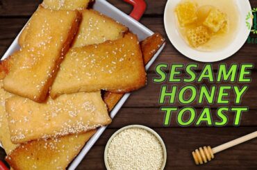 Sesame Honey Toast | Toasted Sesame Bread | Honey French Toast Sticks Recipe