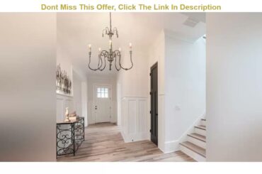 Flash Sale LALUZ French Country Chandeliers for Living and Dining Rooms, Distressed Faux-Wood, Shab