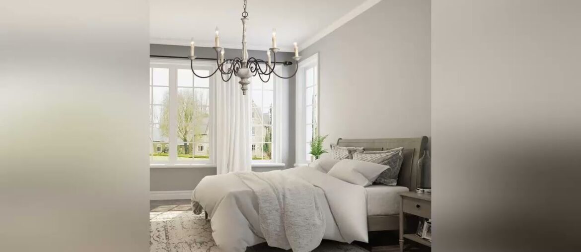 Most Greatest Product LALUZ Farmhouse Chandelier, French Country Chandelier for Dining Room, White Most Greatest Product LALUZ Farmhouse Chandelier, French Country Chandelier for Dining Room, White