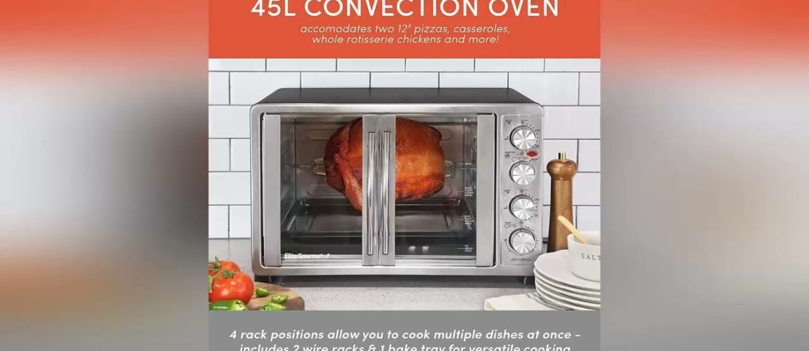 Last Minute Elite Gourmet ETO-4510M Double French Door Countertop Convection Toaster Oven, Bake Bro Last Minute Elite Gourmet ETO-4510M Double French Door Countertop Convection Toaster Oven, Bake Bro