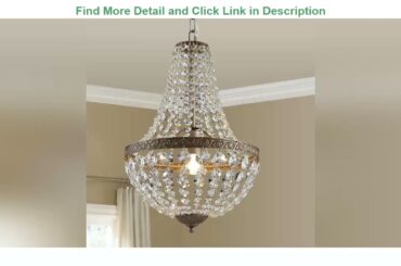 Exclusive Bestier French Empire Antique Silver Finish Farmhouse Crystal Pendant Chandelier Lighting
