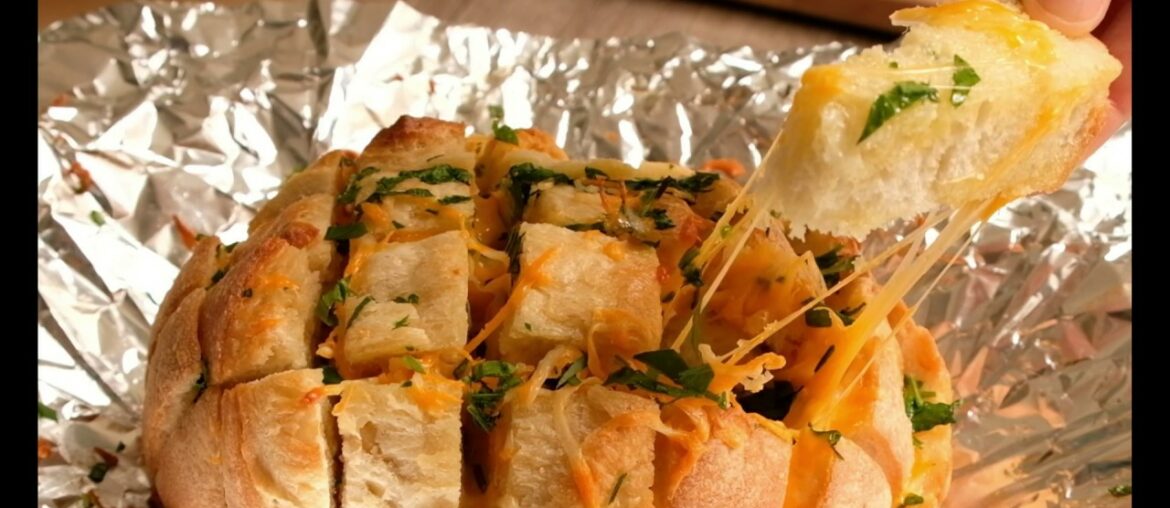 Made from my home baked bread-Cheesy Garlic Bread[Gourmet Apron 416]