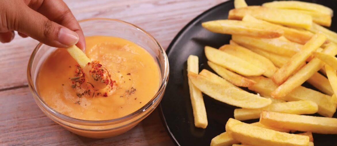 Crispy French Fries Recipe and Cheese Sauce | T'stove