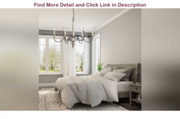 Deal Product LALUZ Farmhouse Chandelier, French Country Chandelier for Dining Room, White Distresse