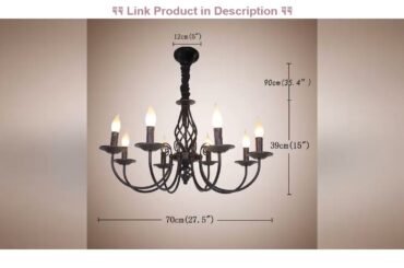 Up To 40% OFF Ganeed Rustic Chandelier,8 Lights French Country Chandeliers,Metal Black Pendant Chan