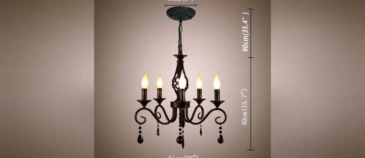 Featured Product Ganeed French Country Chandeliers,5 Lights Black Crystal Candle Chandelier,Industr